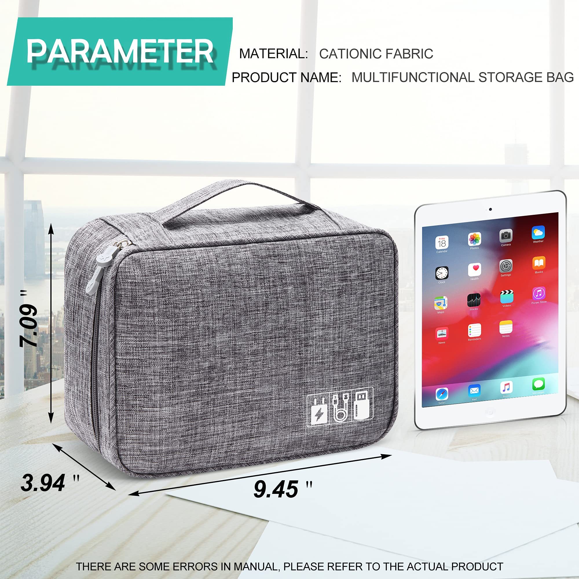Electronics Organizer Travel Cable Organizer Bag Waterproof Portable Digital Storage Bag Electronic Accessories Case Cable Charger Organizer Case - Image 8