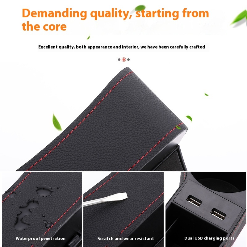 Car Seat Gap Storage Box Multi-function Dual USB Car - Image 2